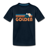 Golden, Colorado Youth T-Shirt - Retro Mountain Youth Golden Tee - deep navy