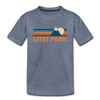 Estes Park, Colorado Youth T-Shirt - Retro Mountain Youth Estes Park Tee - heather blue