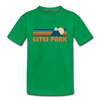 Estes Park, Colorado Youth T-Shirt - Retro Mountain Youth Estes Park Tee - kelly green
