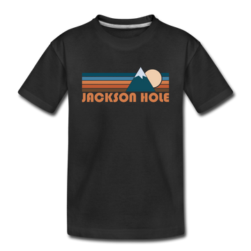Jackson Hole, Wyoming Youth T-Shirt - Retro Mountain Youth Jackson Hole Tee - black