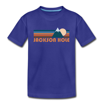 Jackson Hole, Wyoming Youth T-Shirt - Retro Mountain Youth Jackson Hole Tee - royal blue