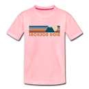 Jackson Hole, Wyoming Youth T-Shirt - Retro Mountain Youth Jackson Hole Tee - pink