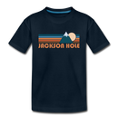Jackson Hole, Wyoming Youth T-Shirt - Retro Mountain Youth Jackson Hole Tee - deep navy