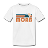 Moab, Utah Youth T-Shirt - Retro Mountain Youth Moab Tee - white