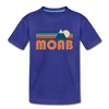 Moab, Utah Youth T-Shirt - Retro Mountain Youth Moab Tee - royal blue