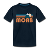 Moab, Utah Youth T-Shirt - Retro Mountain Youth Moab Tee - deep navy