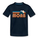 Moab, Utah Youth T-Shirt - Retro Mountain Youth Moab Tee - deep navy