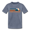 Fort Collins, Colorado Youth T-Shirt - Retro Mountain Youth Fort Collins Tee - heather blue