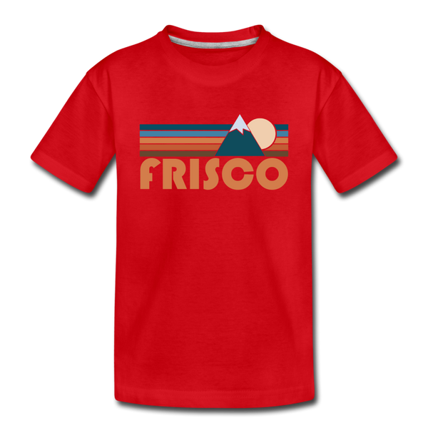 Frisco, Colorado Youth T-Shirt - Retro Mountain Youth Frisco Tee - red