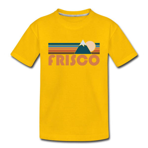 Frisco, Colorado Youth T-Shirt - Retro Mountain Youth Frisco Tee - sun yellow