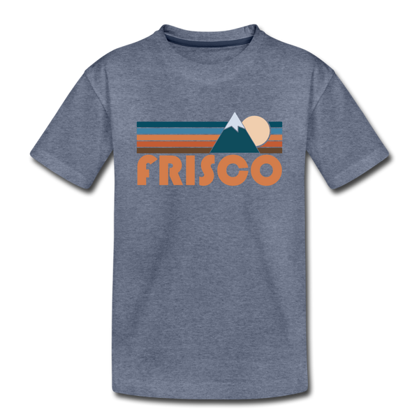 Frisco, Colorado Youth T-Shirt - Retro Mountain Youth Frisco Tee - heather blue