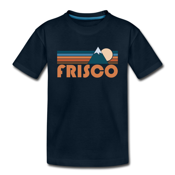 Frisco, Colorado Youth T-Shirt - Retro Mountain Youth Frisco Tee - deep navy