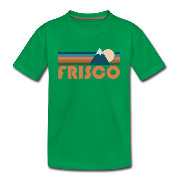 Frisco, Colorado Youth T-Shirt - Retro Mountain Youth Frisco Tee - kelly green