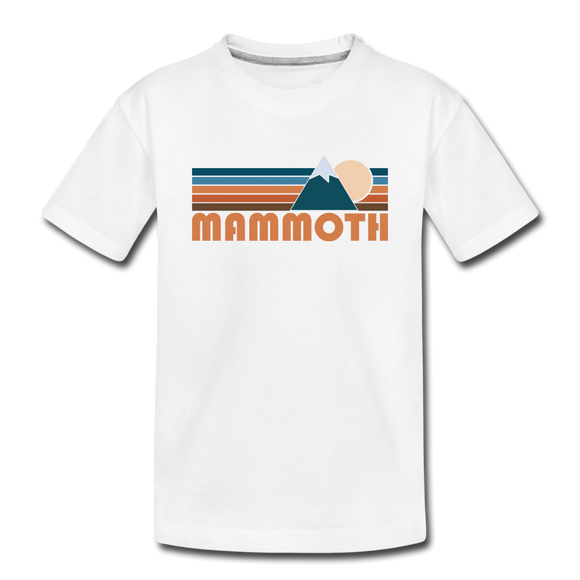 Mammoth, California Youth T-Shirt - Retro Mountain Youth Mammoth Tee - white