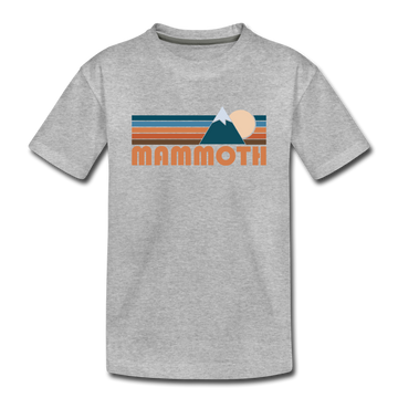 Mammoth, California Youth T-Shirt - Retro Mountain Youth Mammoth Tee - heather gray