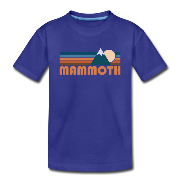 Mammoth, California Youth T-Shirt - Retro Mountain Youth Mammoth Tee - royal blue