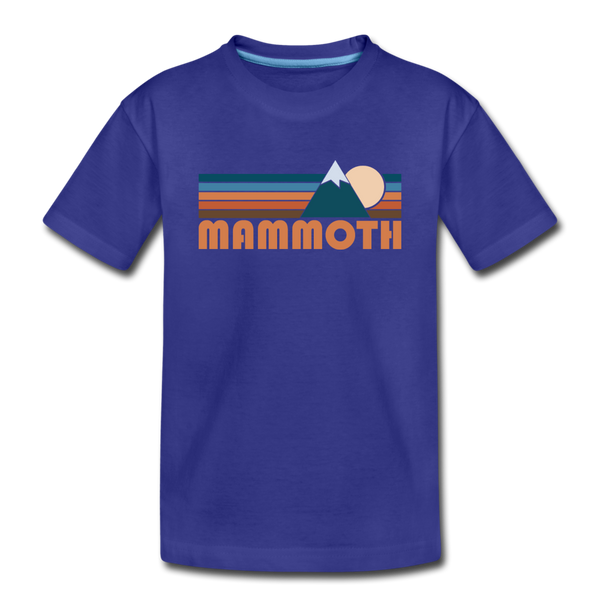 Mammoth, California Youth T-Shirt - Retro Mountain Youth Mammoth Tee - royal blue