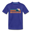 Missoula, Montana Youth T-Shirt - Retro Mountain Youth Missoula Tee - royal blue