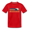Missoula, Montana Youth T-Shirt - Retro Mountain Youth Missoula Tee - red