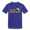 Montana Youth T-Shirt - Retro Mountain Youth Montana Tee - royal blue
