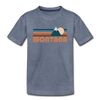 Montana Youth T-Shirt - Retro Mountain Youth Montana Tee - heather blue