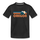 Oregon Youth T-Shirt - Retro Mountain Youth Oregon Tee - black