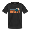 Oregon Youth T-Shirt - Retro Mountain Youth Oregon Tee - black