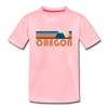 Oregon Youth T-Shirt - Retro Mountain Youth Oregon Tee - pink