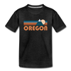 Oregon Youth T-Shirt - Retro Mountain Youth Oregon Tee - charcoal gray