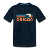 Oregon Youth T-Shirt - Retro Mountain Youth Oregon Tee - deep navy