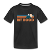 Mount Hood, Oregon Youth T-Shirt - Retro Mountain Youth Mount Hood Tee - black