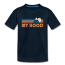 Mount Hood, Oregon Youth T-Shirt - Retro Mountain Youth Mount Hood Tee - deep navy