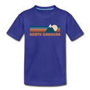 North Carolina Youth T-Shirt - Retro Mountain Youth North Carolina Tee - royal blue