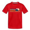 North Carolina Youth T-Shirt - Retro Mountain Youth North Carolina Tee - red