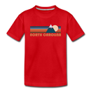 North Carolina Youth T-Shirt - Retro Mountain Youth North Carolina Tee - red