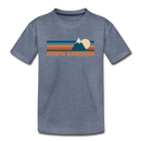 North Carolina Youth T-Shirt - Retro Mountain Youth North Carolina Tee - heather blue