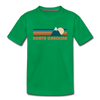 North Carolina Youth T-Shirt - Retro Mountain Youth North Carolina Tee - kelly green