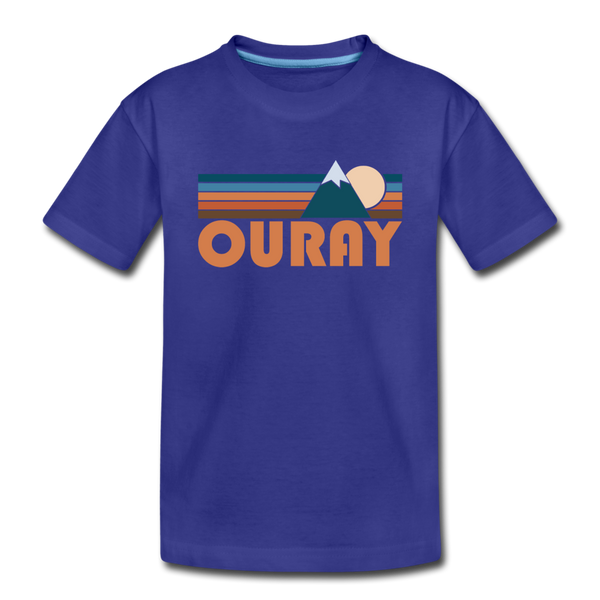 Ouray, Colorado Youth T-Shirt - Retro Mountain Youth Ouray Tee - royal blue