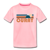 Ouray, Colorado Youth T-Shirt - Retro Mountain Youth Ouray Tee - pink