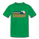Ouray, Colorado Youth T-Shirt - Retro Mountain Youth Ouray Tee - kelly green