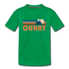 Ouray, Colorado Youth T-Shirt - Retro Mountain Youth Ouray Tee - kelly green