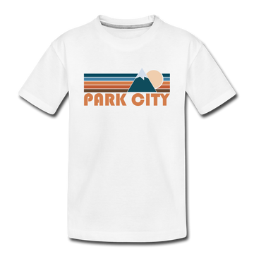 Park City, Utah Youth T-Shirt - Retro Mountain Youth Park City Tee - white