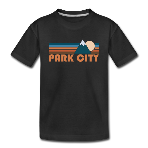 Park City, Utah Youth T-Shirt - Retro Mountain Youth Park City Tee - black