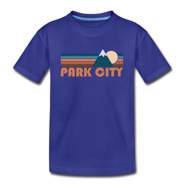 Park City, Utah Youth T-Shirt - Retro Mountain Youth Park City Tee - royal blue