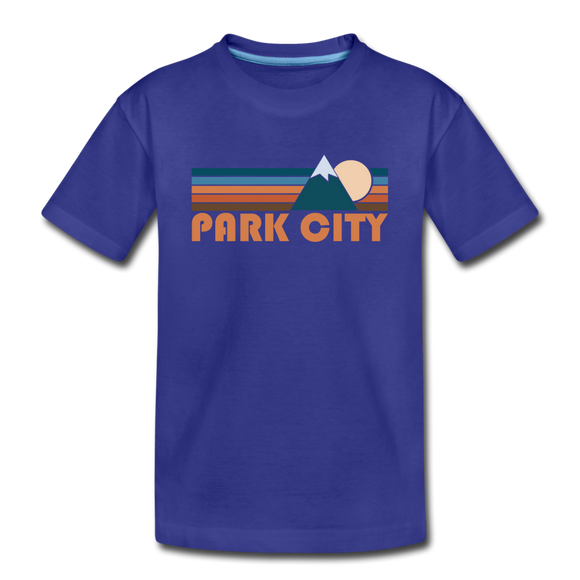 Park City, Utah Youth T-Shirt - Retro Mountain Youth Park City Tee - royal blue