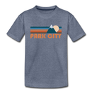 Park City, Utah Youth T-Shirt - Retro Mountain Youth Park City Tee - heather blue