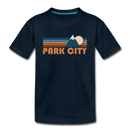 Park City, Utah Youth T-Shirt - Retro Mountain Youth Park City Tee - deep navy