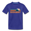 Ridgway, Colorado Youth T-Shirt - Retro Mountain Youth Ridgway Tee - royal blue