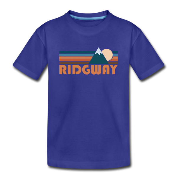 Ridgway, Colorado Youth T-Shirt - Retro Mountain Youth Ridgway Tee - royal blue