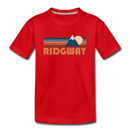 Ridgway, Colorado Youth T-Shirt - Retro Mountain Youth Ridgway Tee - red